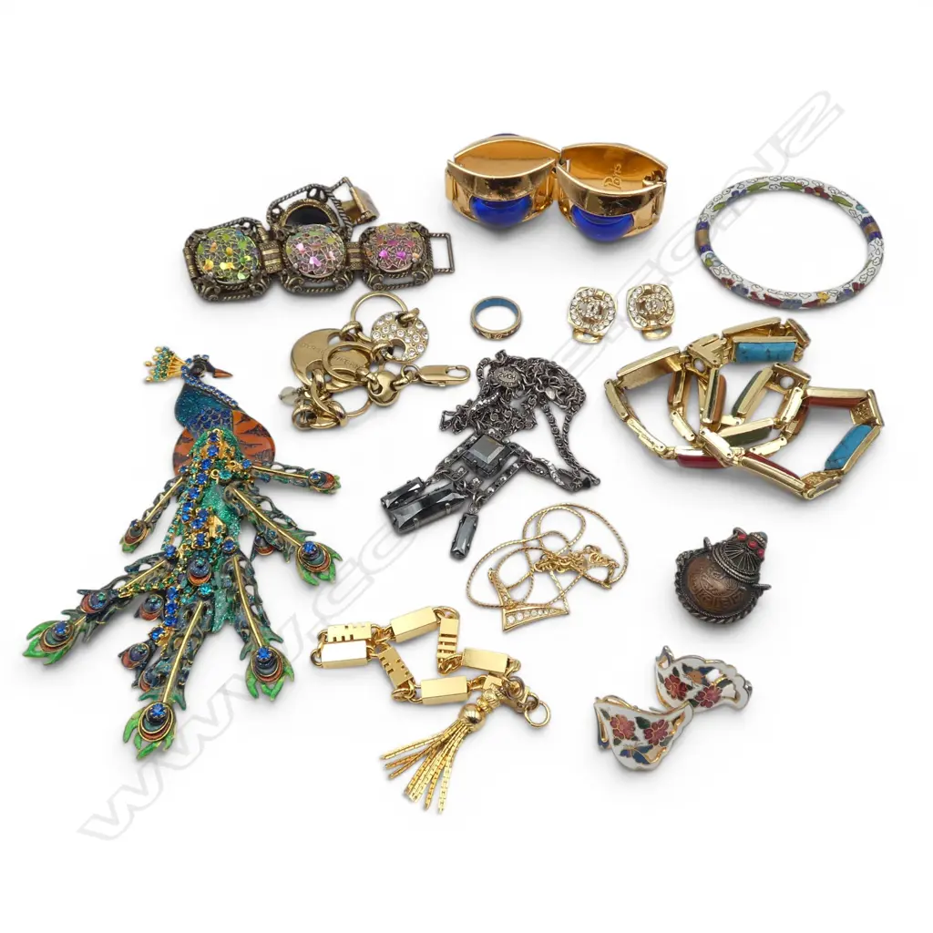 ASST. COSTUME JEWELLERY; CHRISTIAN DIOR, DYRBERG/KERN, PEACOCK BROOCH ETC Image 1++