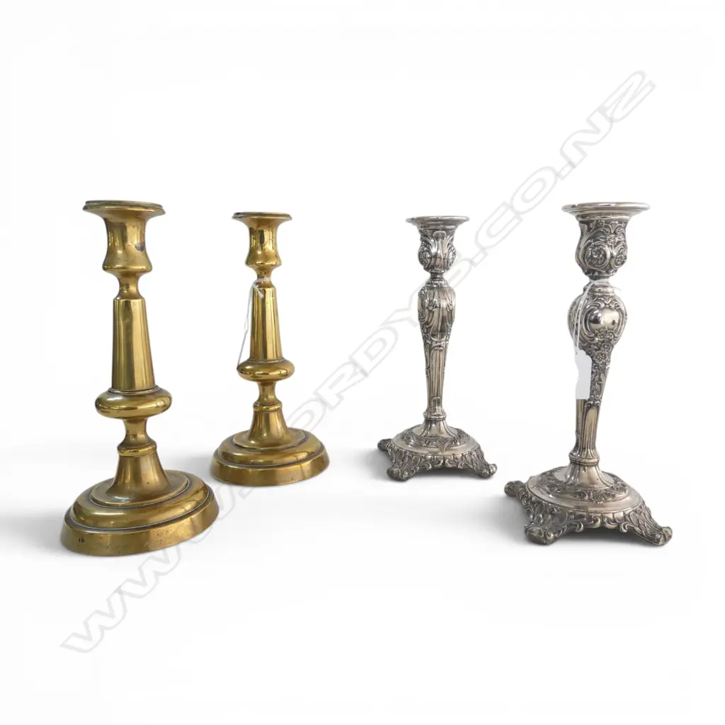 2 PRS  CANDLESTICKS  BRASS PR H230MM EP PR H230MM Image 1++