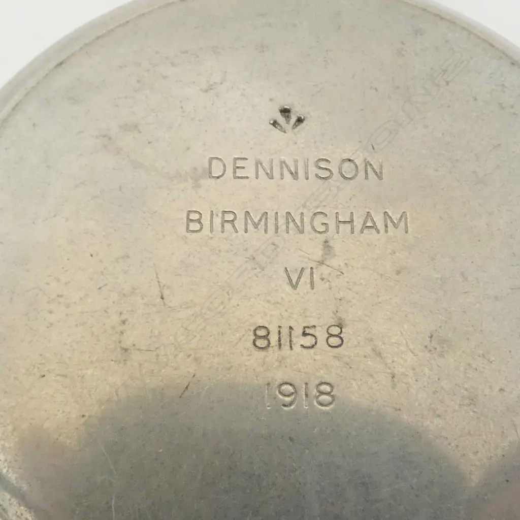 Military Issue WW1 1918 white metal POCKET COMPASS push button release details to lid Image 1++