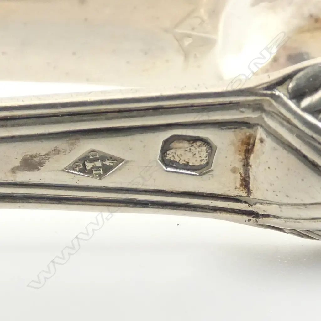 PR 19thC FRENCH SILVER SUGAR TONGS 36gms Image 1++