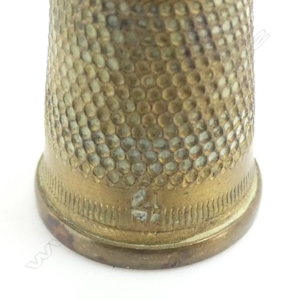 2 SILVER THIMBLES (1 with greenstone end) + 2 OTHERS Image 1++