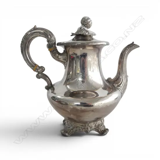 SILVER OVER COPPER TEAPOT H.230mm