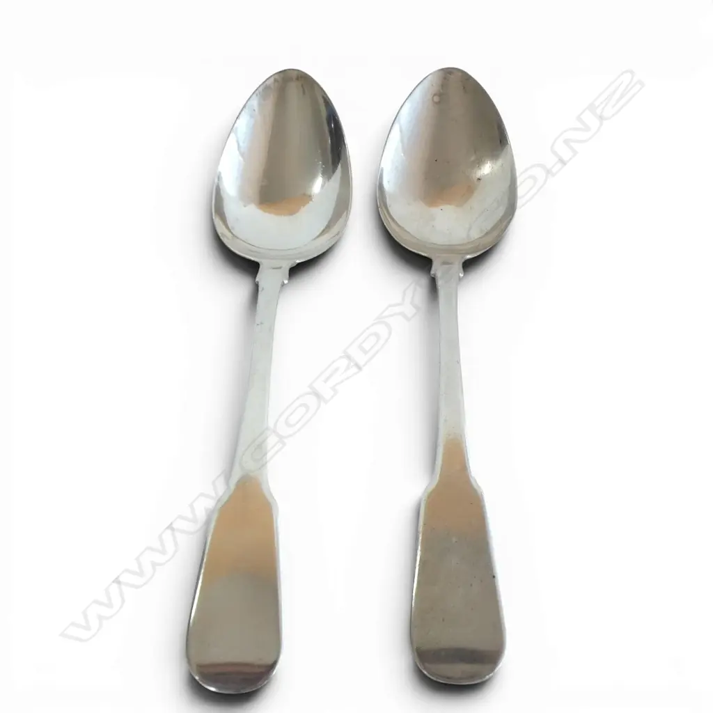 2 STG SILVER PIE SPOONS, JOSEPH ASH I, LONDON 1810, 135gms Image 1++