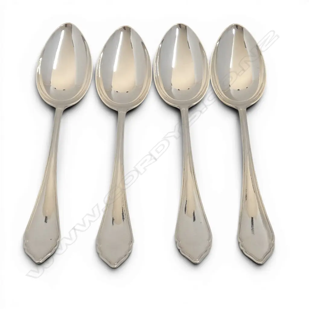 4 AUSTRIAN 800 SILVER SERVING SPOONS MAKER ALEXANDER STURM 255GMS Image 1++
