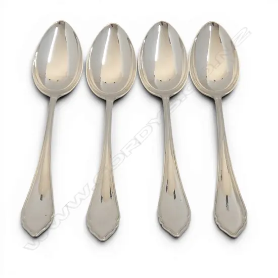 4 AUSTRIAN 800 SILVER SERVING SPOONS MAKER ALEXANDER STURM 255GMS
