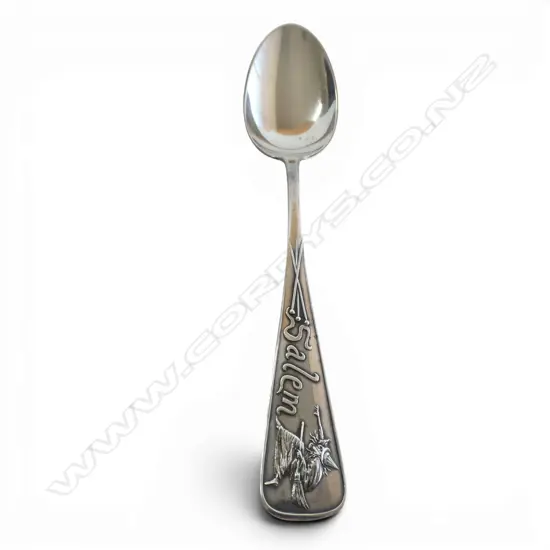 19THC DANIEL LOW STERLING SILVER WITCH SPOON FROM SALEM 25gms