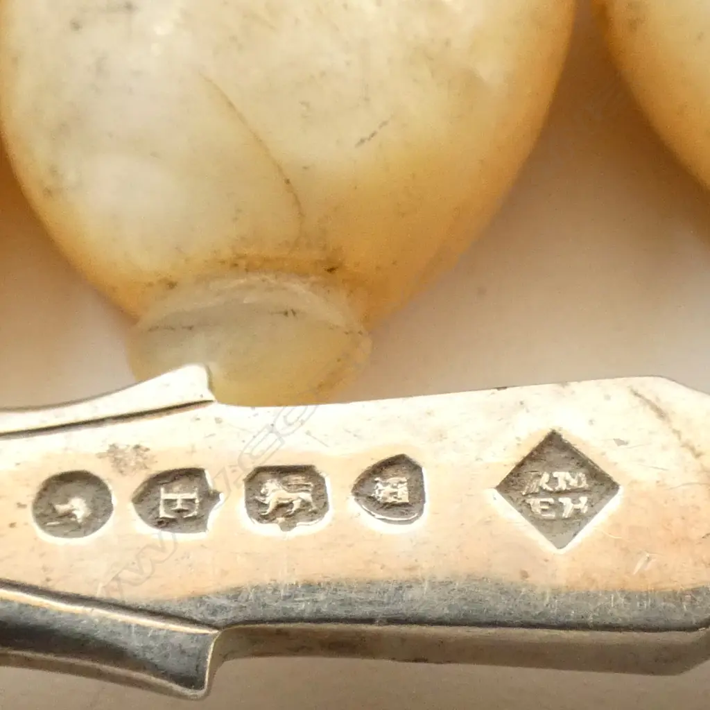 COLLECTION VICTORIAN & EARLY 20thC SILVER BLADED FISH UTENSILD MOP HANDLES 650+GMS TOTAL Image 1++