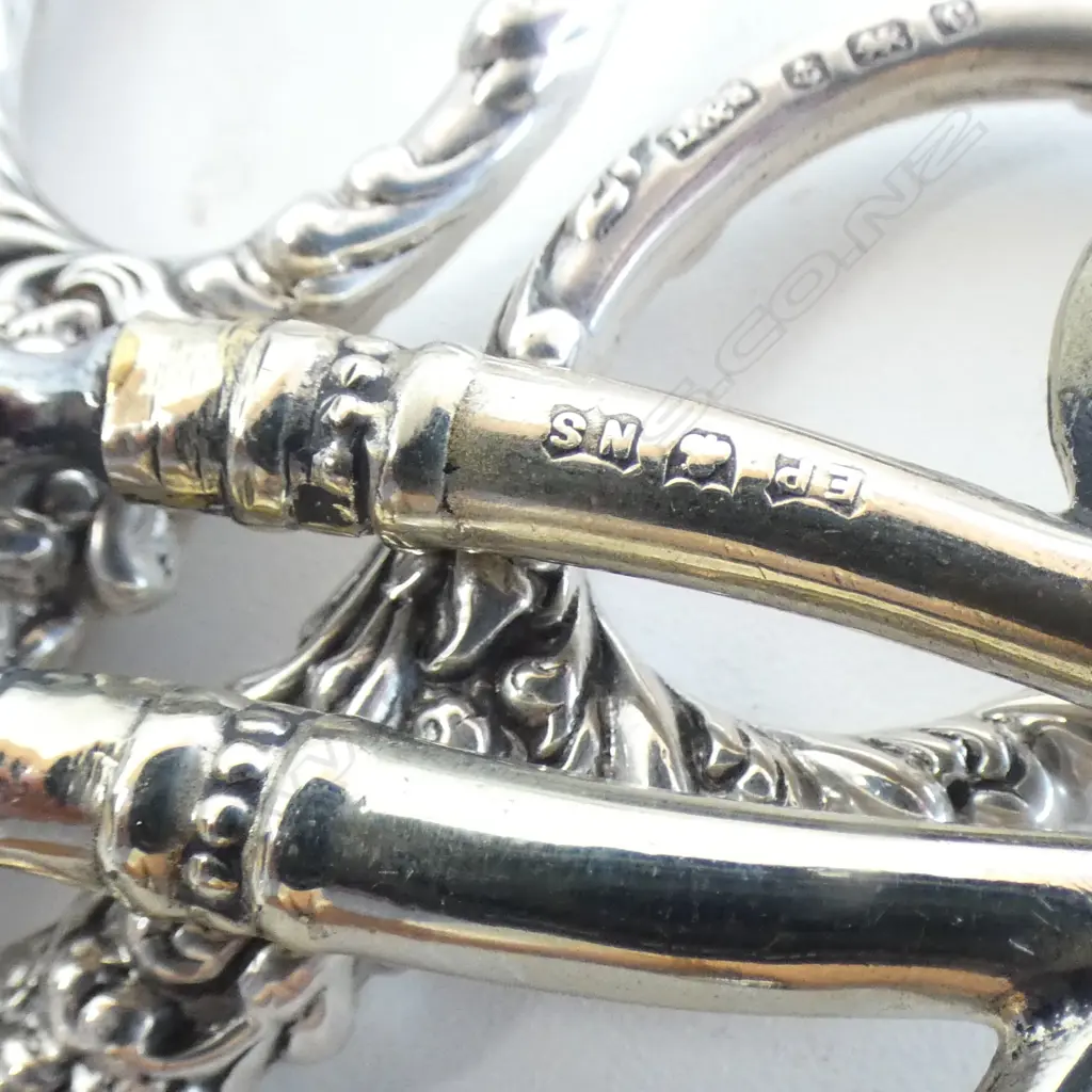 10 PRS SCISSORS, 7 w. STG SILVER HANDLES L.110mm + holder Image 1++
