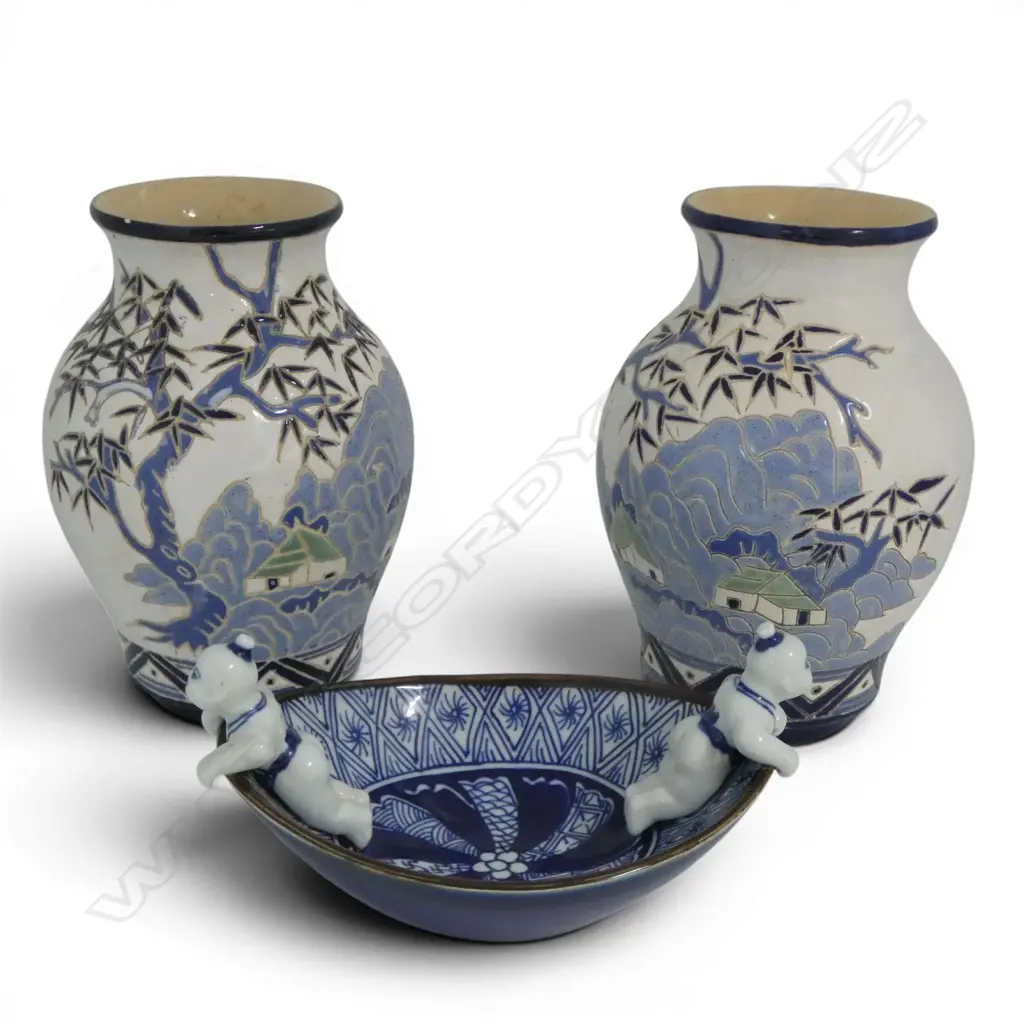 PR ORIENTAL VASES H.225mm + BOWL W.225mm Image 1++