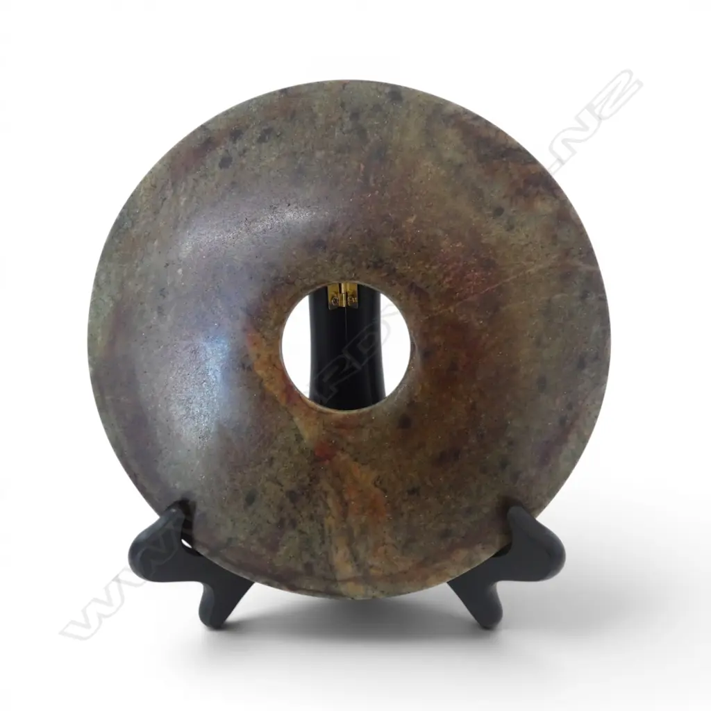 ORIENTAL POLISHED STONE DISK 200mm dia + STAND Image 1++