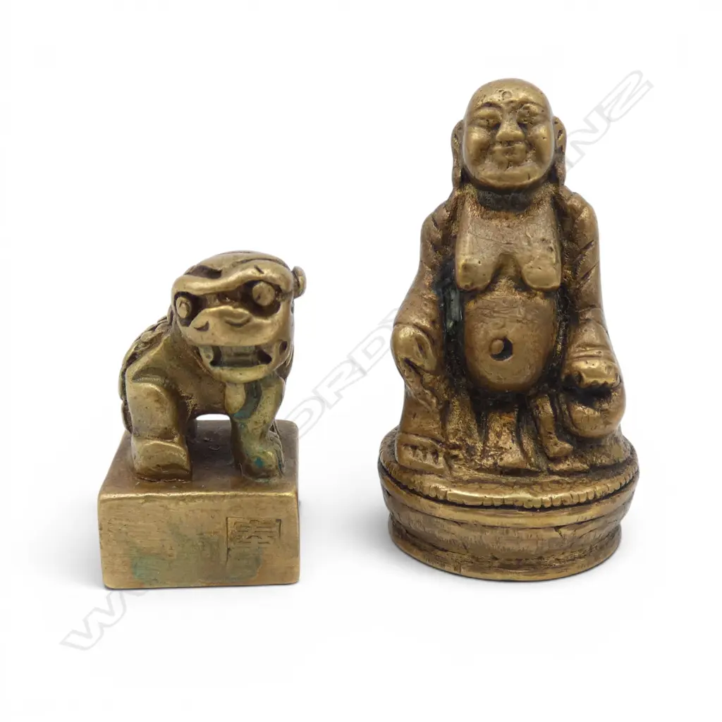 BRONZE BUDDHA H.32mm + FU DOG SEAL Image 1++