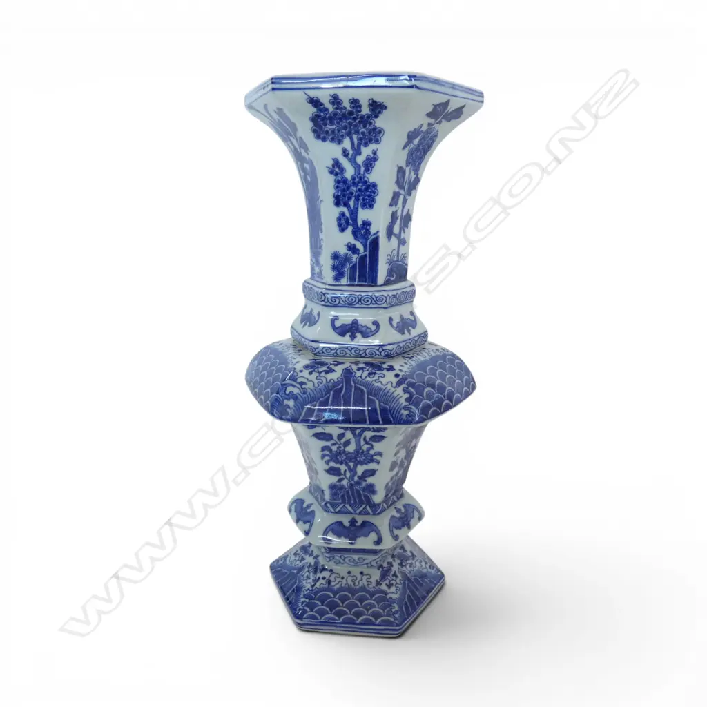 CHINESE B/W VASE H.360mm AF break Image 1++