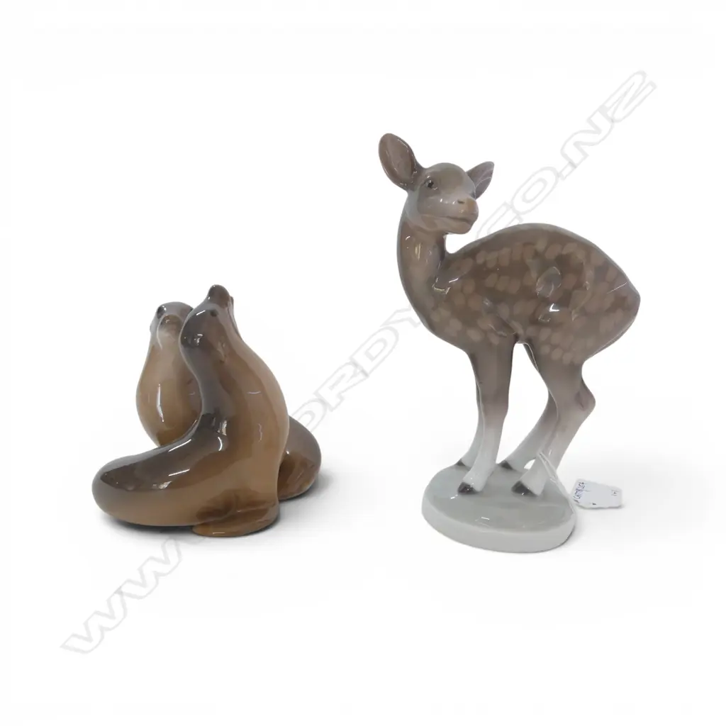COPENHAGEN CHINA SEALS ORNAMENT H110 & B&G FAWN H160MM Image 1++