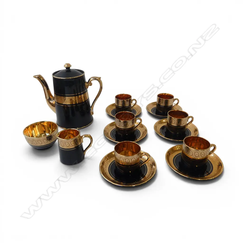 DAVENPORT GILT COFFEE SET & ITALIAN COFFEE CUPS & SAUCERS Image 1++