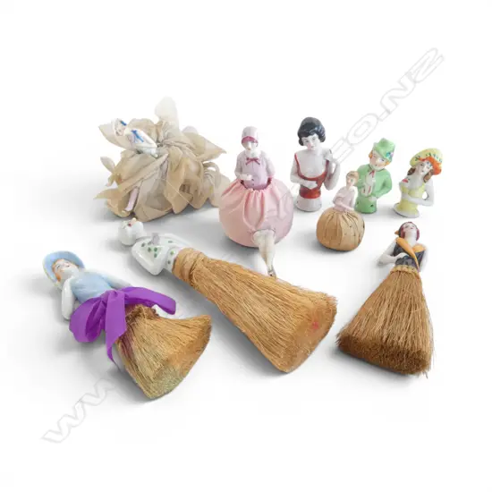 COLLECTION OF 9 VINTAGE HALF DOLLS