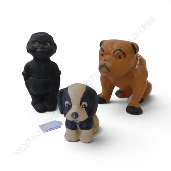 2 CHINA DOG ORNS & FIGURAL ORN  H150MM