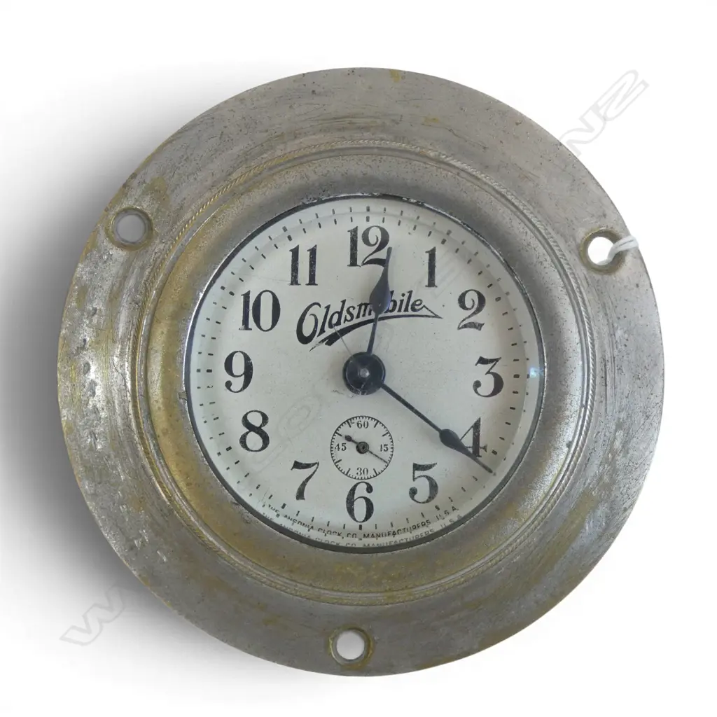 c.1920s ANSONIA CLOCK Co. OLDSMOBILE DASH CLOCK ticks when wound Dia.115mm Image 1++
