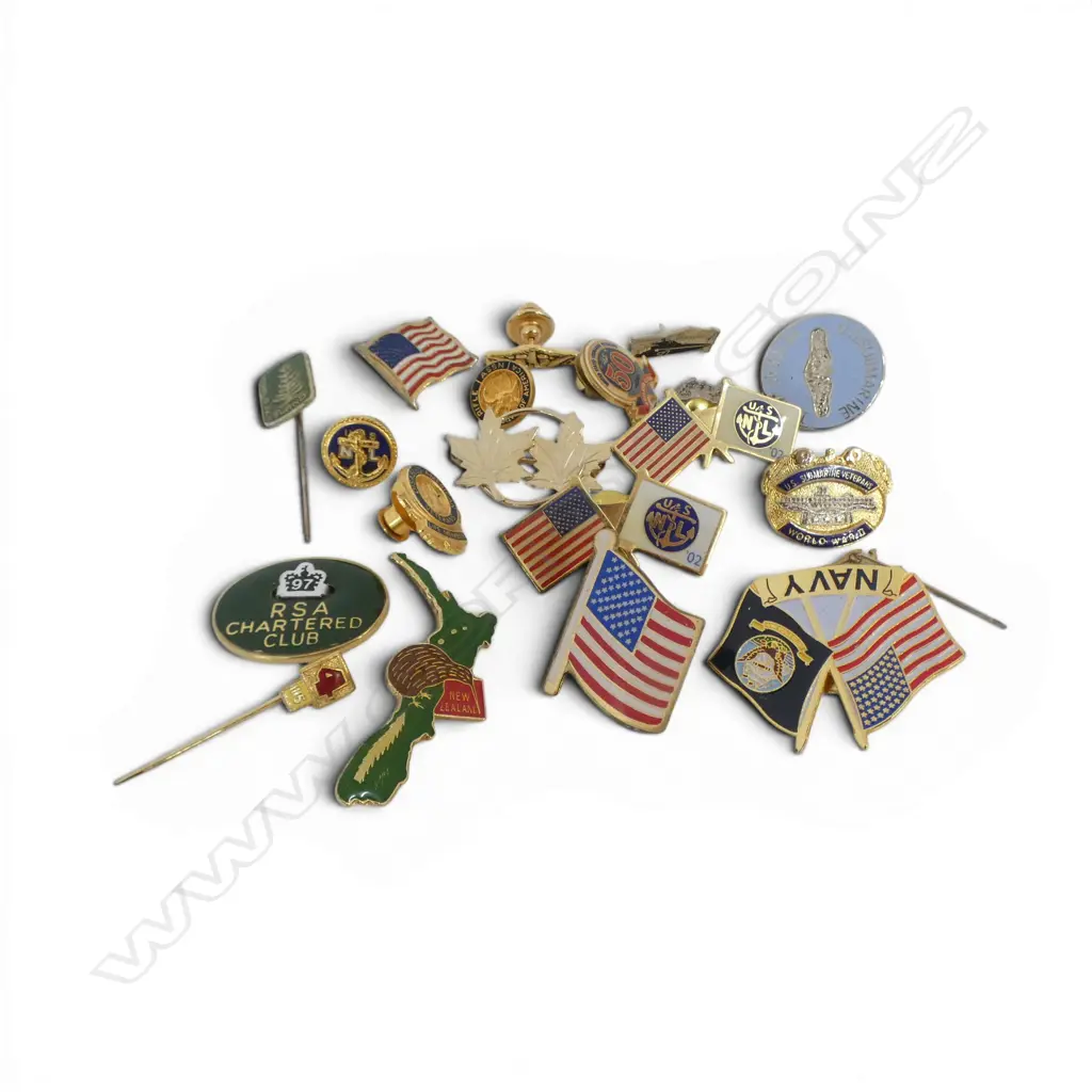 ASST MILITARY BADGES + PINS ETC; Image 1++