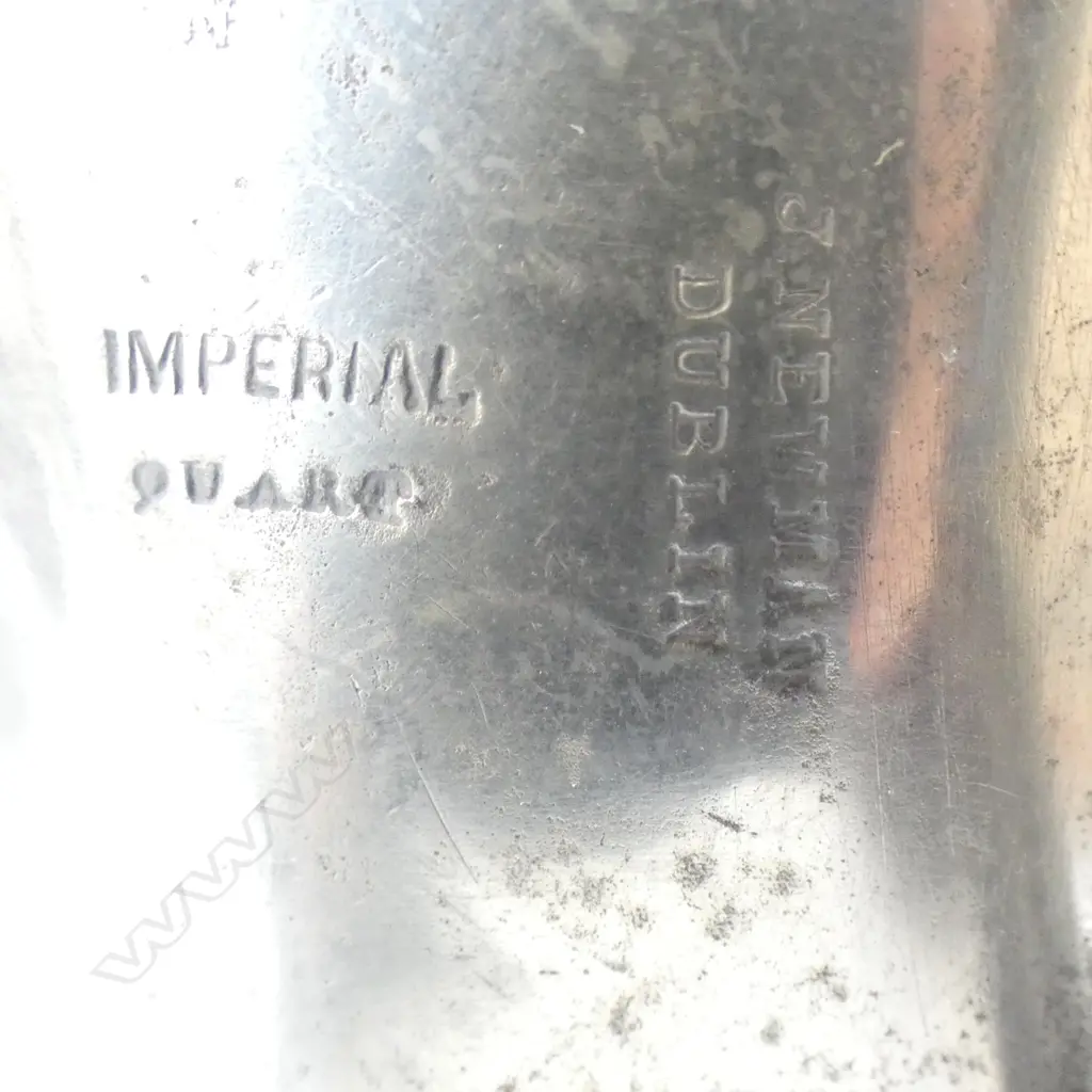 ANTIQUE PEWTER QUART MUG DUBLIN TOUCH MARKS H180MM Image 1++