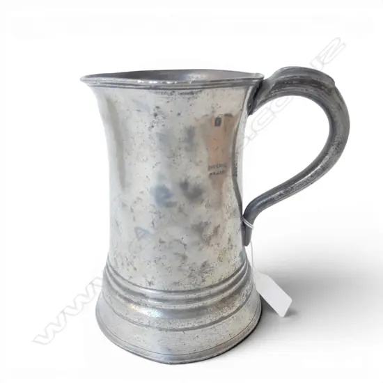 ANTIQUE PEWTER QUART MUG DUBLIN TOUCH MARKS H180MM