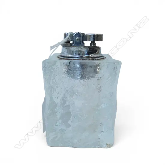 1970s ICE CUBE TABLE LIGHTER BY ANTONIO IMPERATONE H.100mm