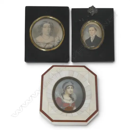 3 PORTRAIT MINIATURES LARGEST 145x125mm overall