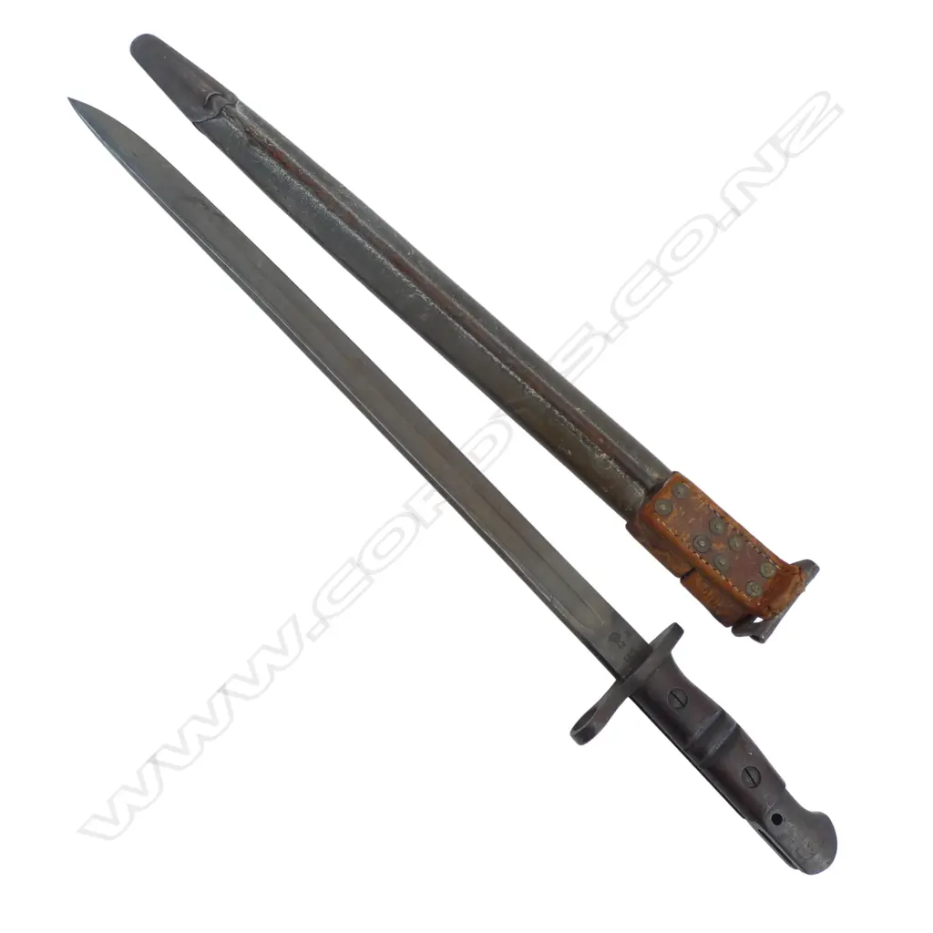 WWI BAYONET STAMPED 1917 / U.S. + LEATHER SCABBARD L.580mm Image 1++