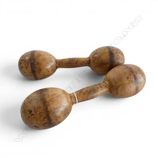2 WOODEN DUMBELLS L.260mm