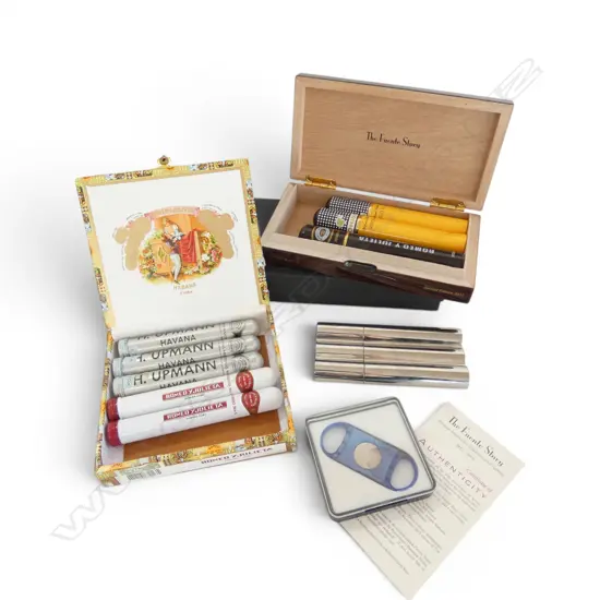 COLLECTION OF GENTS ITEMS CIGARS CUTTER ETC