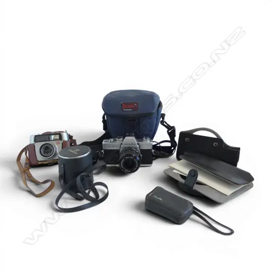 2 VINTAGE CAMERAS; BRAUN PAXETTE  ELECTROMATIC & MINOLTA SRT100 + ACCESSORIES