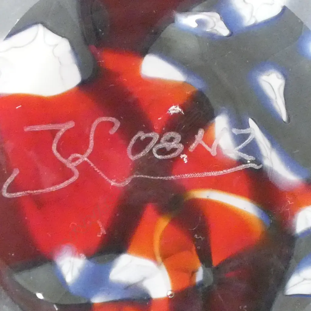 JAN KOCIAN ART GLASS VASE SIGNED 'K 08 NZ' VERSO H.200mm Image 1++