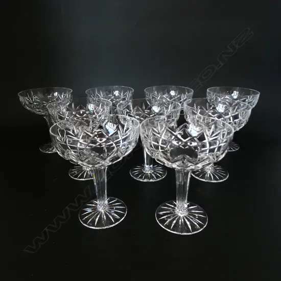9 CRYSTAL HOLLOW STEM CHAMPAGNE GLASSES H.125mm