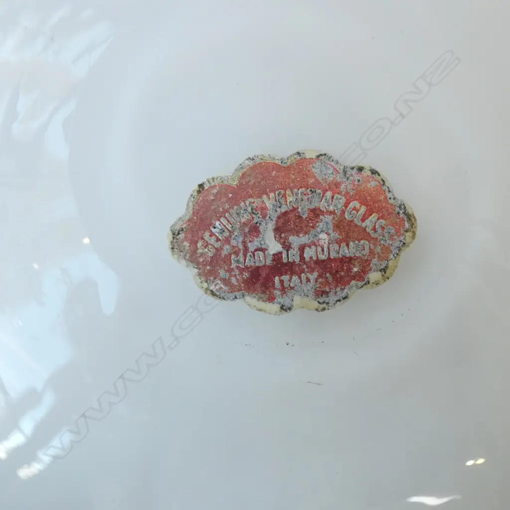1960’S MURANO ‘TUTTI-FRUTTI’ GLASS BOWL ORIGINAL VENICE MURANO LABEL CONFETTI INCLUSIONS, L.245MM Image 1++