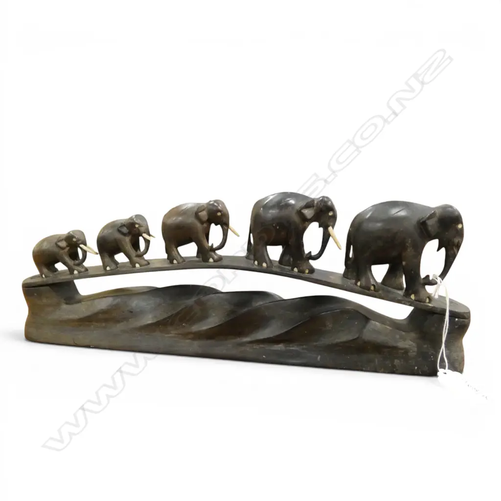 CARVED EBONY ELEPHANT BRIDGE L.375mm Image 1++