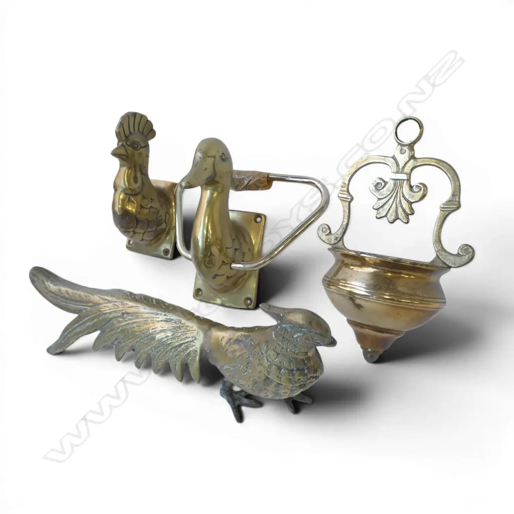 3 BRASS BIRD PCS & BRASS FONT Image 1++