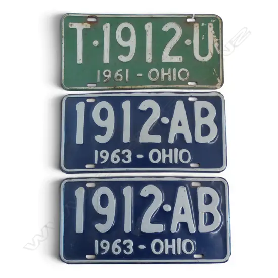 3 UNITED STATES NUMBER PLATES 