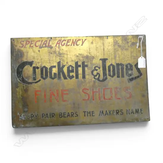 BRASS ADVERTIZING SIGN CROCKETT & JONES FINE SHOES H280 L430MM