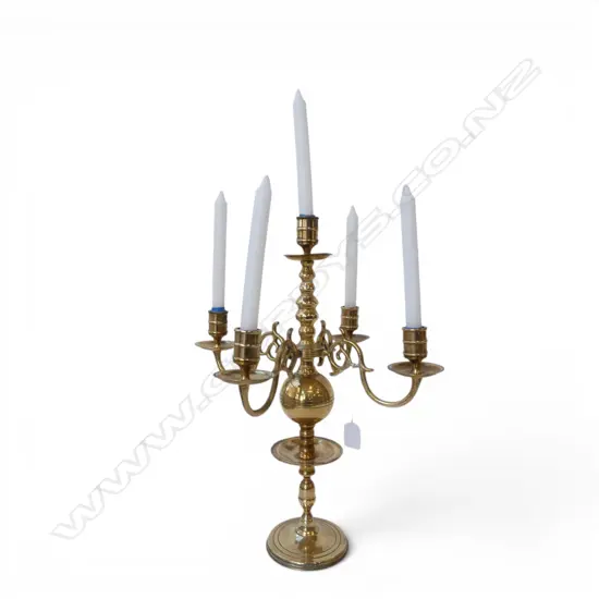 Brass candle stick, H.440mm