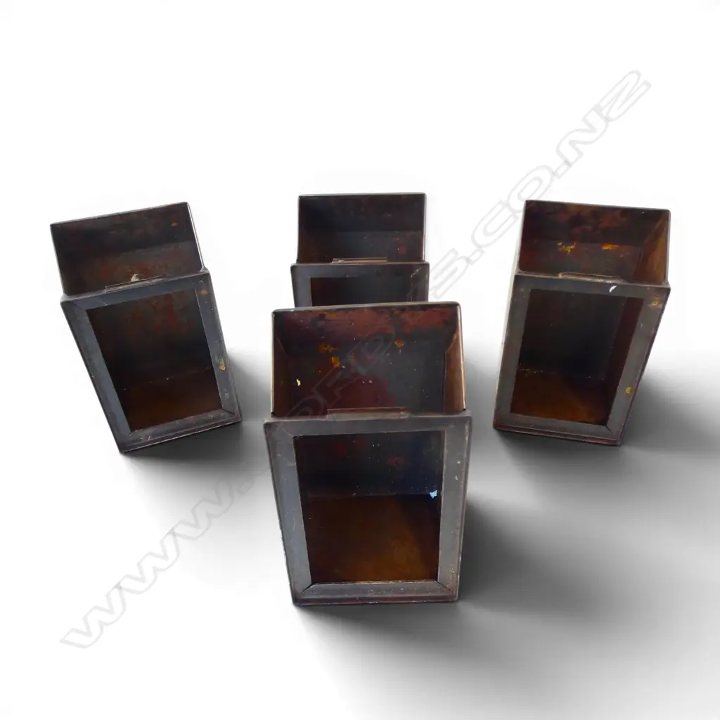 4 VINTAGE FRENCH 'RAYDA' METAL CONTAINERS 155x270x135mm Image 1++