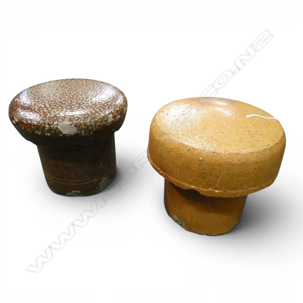 2 NZ SALT GLAZED 'MUSHROOM' PIPES 185mm dia Image 1++