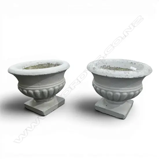 PR GREY PAINTED CONCRETE GARDEN PLANTERS H300MM
