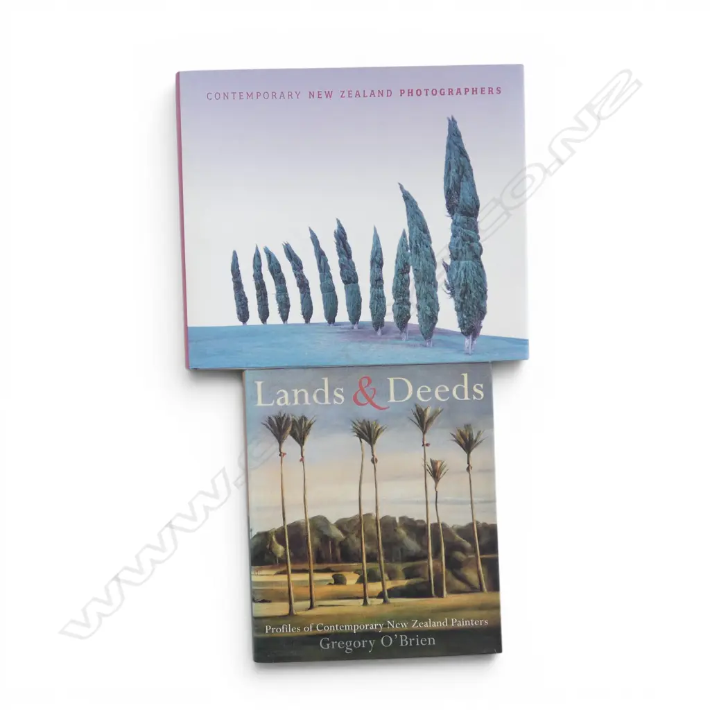 2 NZ ART BOOKS CONTEMPARY NZ PHOTOGRAPHERS & LANDS & DEEDS Image 1++