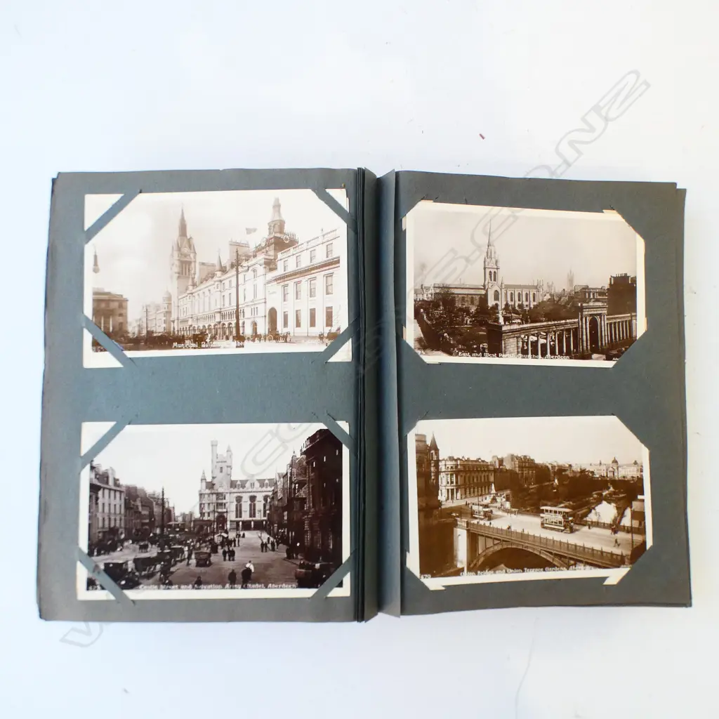 EDWARDIAN VINTAGE POST CARD ALBUM BRITAIN FRANCE ETC 190 PLUS CARDS Image 1++