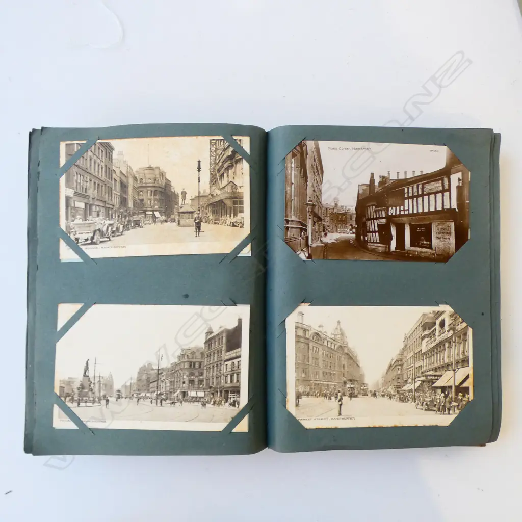 EDWARDIAN VINTAGE POSTCARD ALBUM MOSTLY BRITAIN 210 PLUS CARDS Image 1++