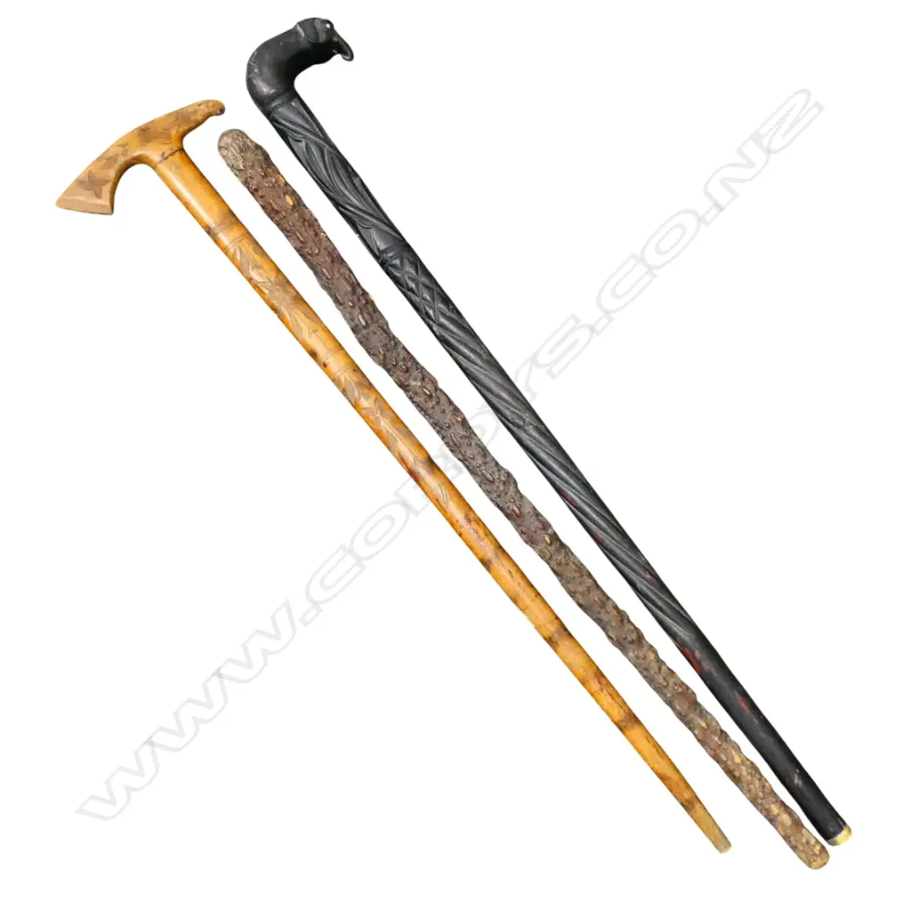 3 WOODEN WALKING STICKS L.910mm Image 1++