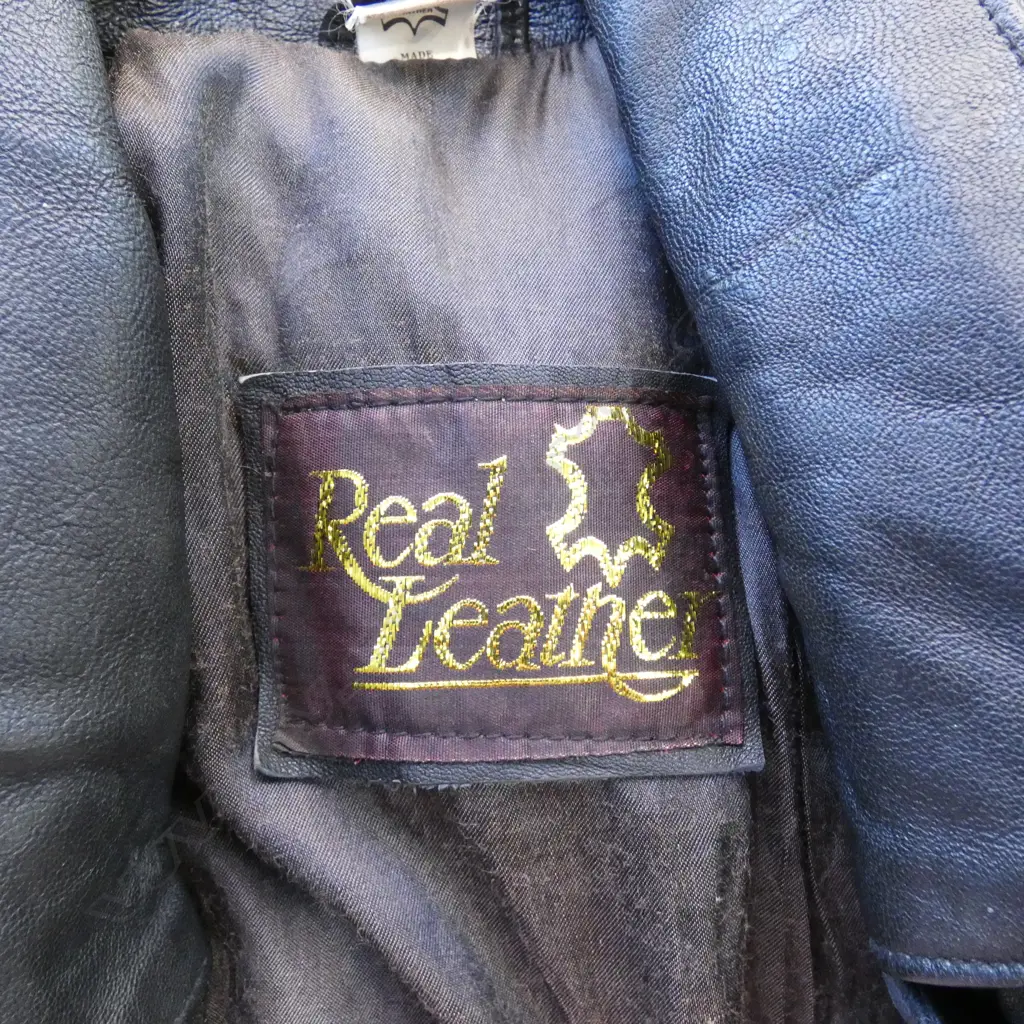 VINTAGE BLACK LEATHER JACKET, MADE IN PAKISTAN Image 1++
