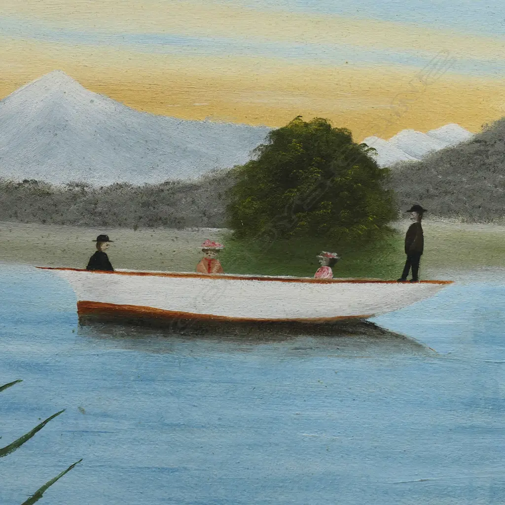 A. JACKSON, COLONIAL LAKE LANDSCAPE, OIL ON BOARD, SIGNED & DATED 26/11/09 415x740mm FAULTS Image 1++