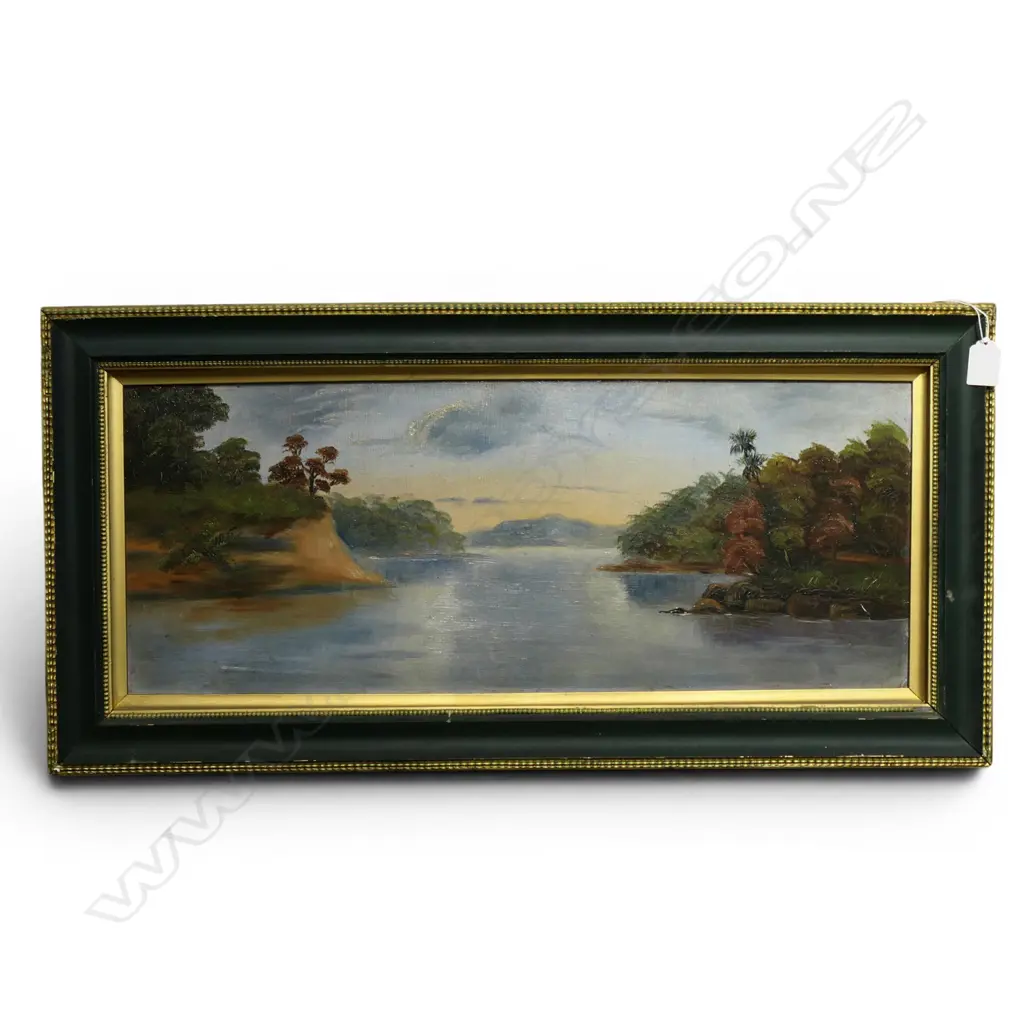 ARTIST UNKNOWN, NEW ZEALAND BUSH, OIL ON BOARD, 245x630mm Image 1++