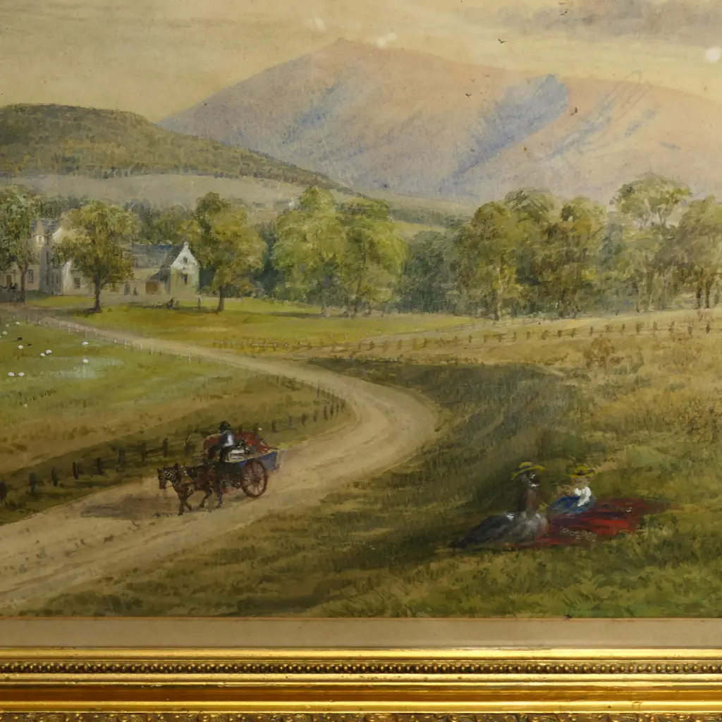 19TH C. ENGLISH SCHOOL, COUNTRY HOUSE, WATERCOLOUR, UNSIGNED, 330 X 450mm Image 1++