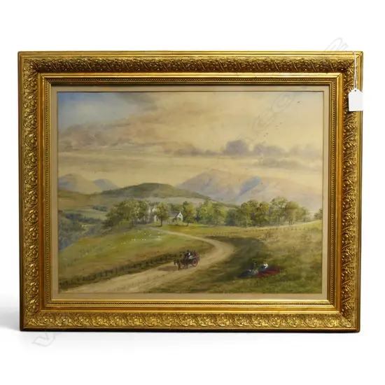 19TH C. ENGLISH SCHOOL, COUNTRY HOUSE, WATERCOLOUR, UNSIGNED, 330 X 450mm